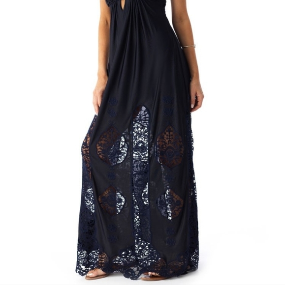 SKY Truls Super Sexy Lace GOWN, Navy Sz M/L - Picture 7 of 17